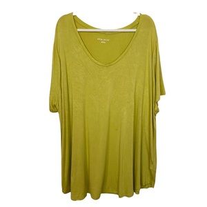 Ava & Viv Women's Size 3X Green T-Shirt Top Short Sleeve Rayon Blend
